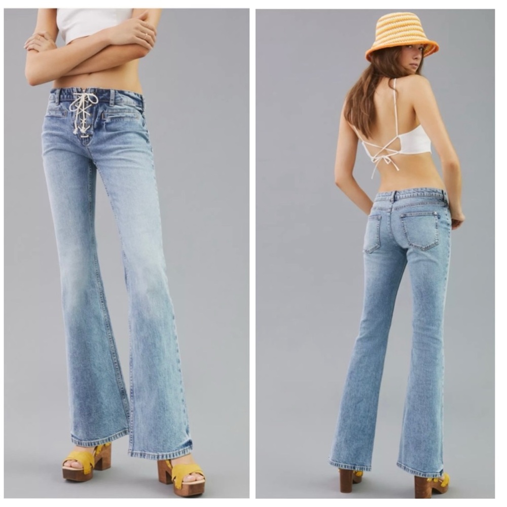 Anthropologie Pilcro The Icon Lace-Up Jeans Online Exclusive Size 24 NEW!